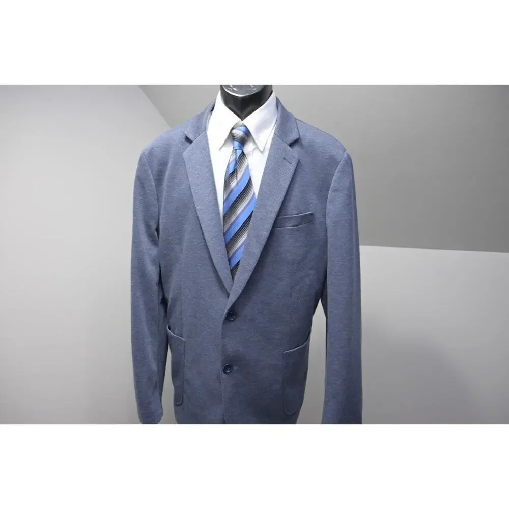 PJ Paul Jones Blue Sports Blazer Jacket 2 Button Stretch‎ Mens Size 2XL
